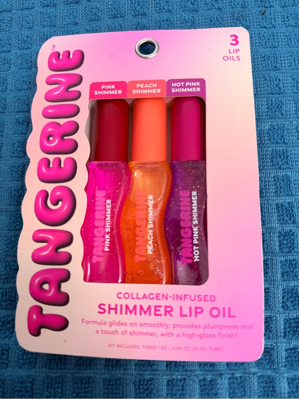 Tangerine Shimmer Lip Oil Set - Pink, Peach & Hot Pink